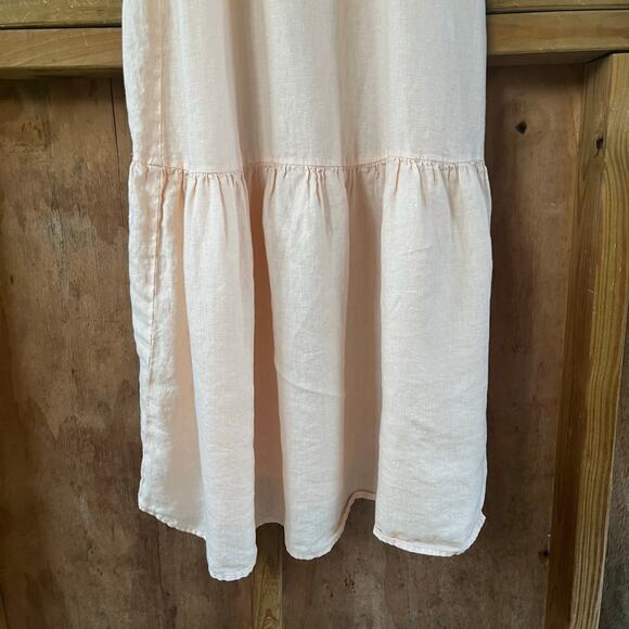 Cloth & Stone Peach Sleeveless Midi Dress 100% Linen Size XS - Picture 5 of 9